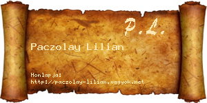 Paczolay Lilian névjegykártya